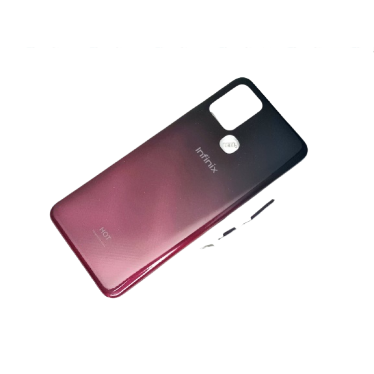 İnfinix Hot 10 KASA Arka Pil Batarya Kapağı KIRMIZI SİYAH