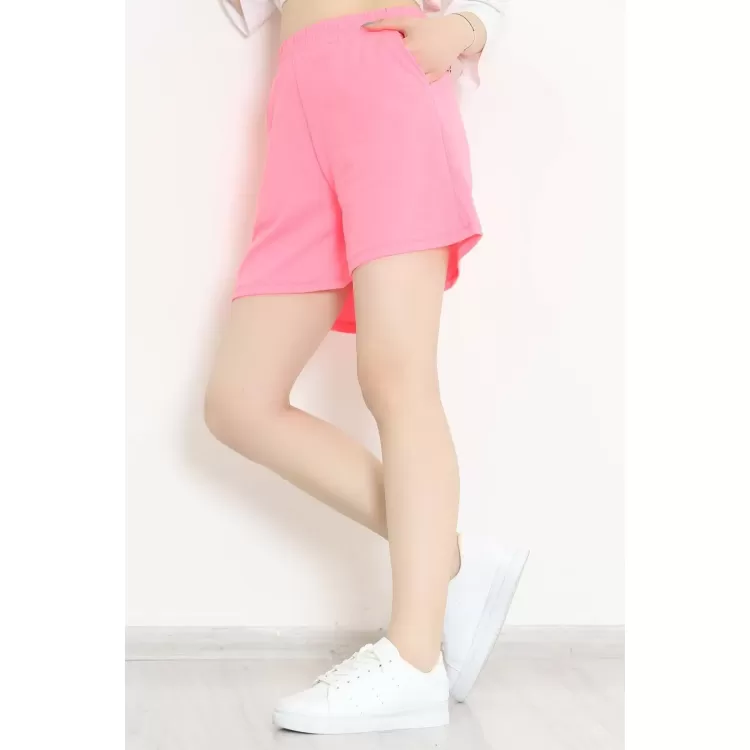 İki İplik Cepli Şort Neonpembe