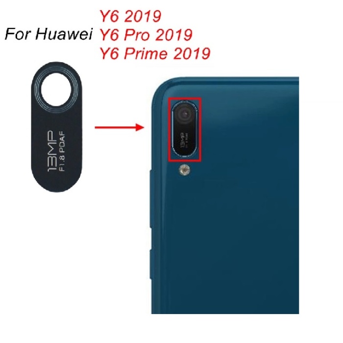 Huawei Uyumlu Y6 2019 Arka Kamera Camı Lens Yapışkanlı