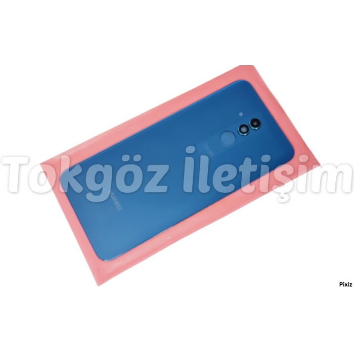 Tkgz Huawei Uyumlu Mate 20 Lite Arka Pil batarya Kapağı (CAM KAMERA LENSİ) MAVİ