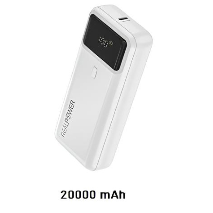 Realpower 20000 mAh Taşınabilir Powerbank BEYAZ