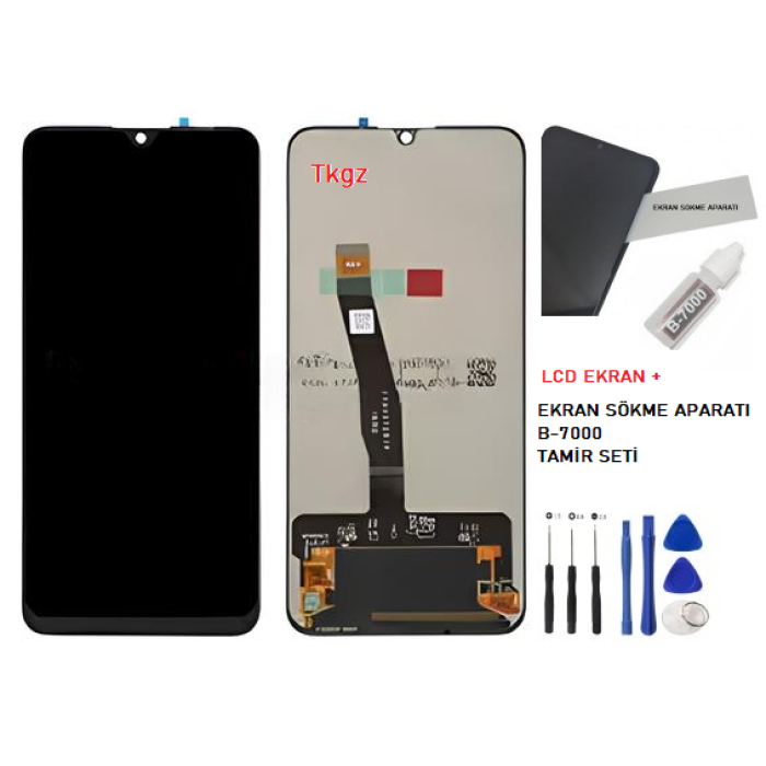 Tkgz - P Smart 2019 Lcd Ekran Dokunmatik Orijinal Kalite + B-7000 + TAMİR SETİ