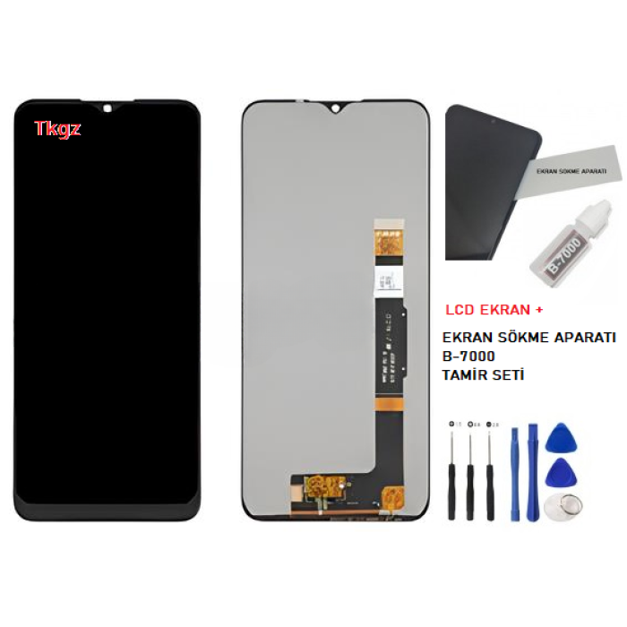 TCL 30SE Uyumlu Lcd Ekran Dokunmatik SERVİS Orijinali + B-7000 + TAMİR SETİ