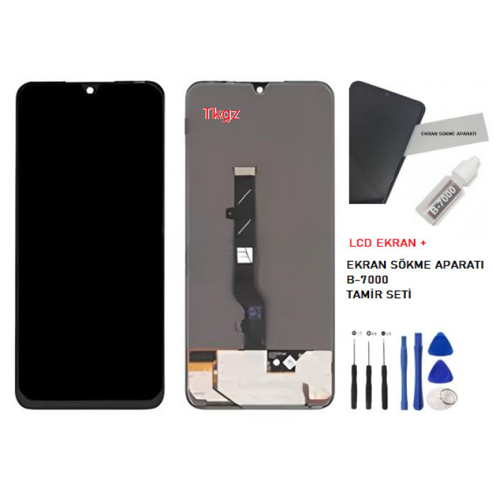 TCL 30 PLUS Uyumlu Lcd Ekran Dokunmatik SERVİS Orijinali + B-7000 + TAMİR SETİ