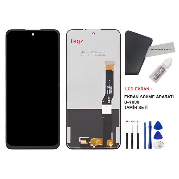 TCL 20L PLUS Uyumlu Lcd Ekran Dokunmatik SERVİS Orijinali + B-7000 + TAMİR SETİ