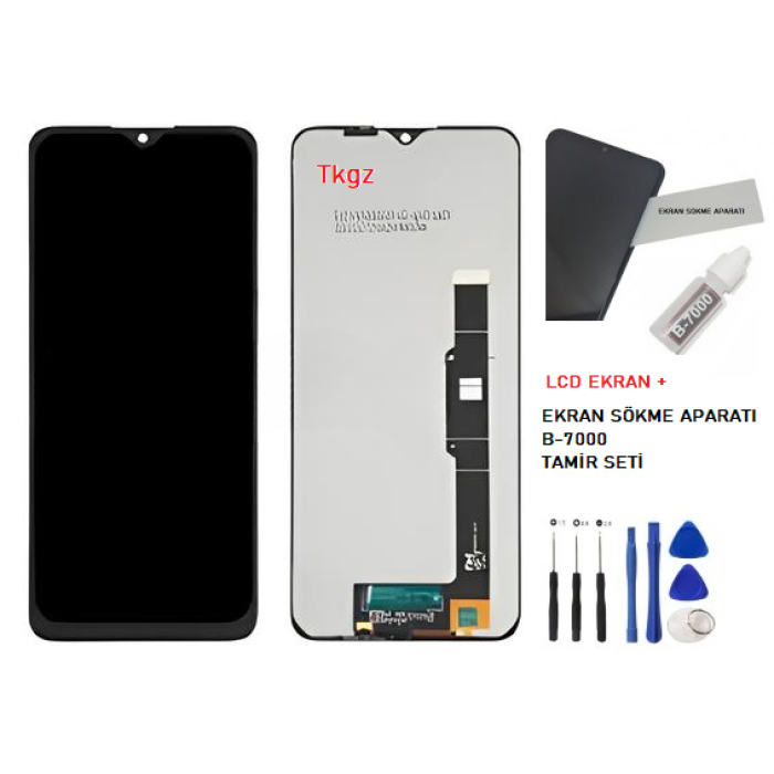 TCL 20SE Uyumlu Lcd Ekran Dokunmatik SERVİS Orijinali + B-7000 + TAMİR SETİ