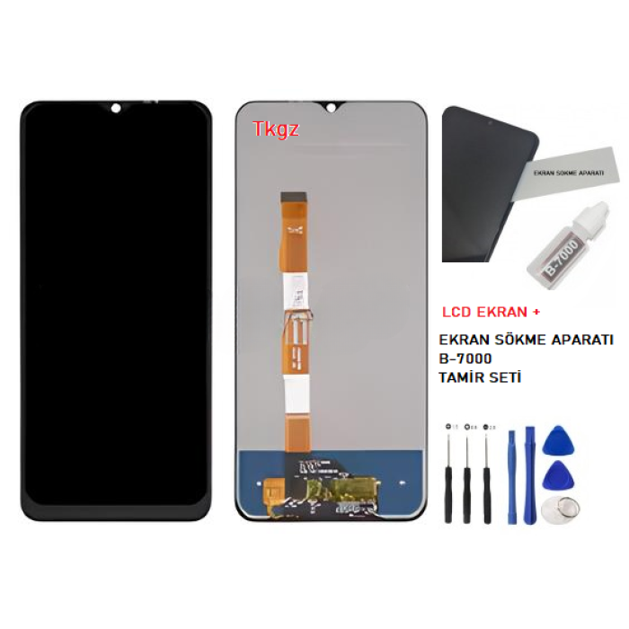 Tkgz Vivo Y21 Lcd Ekran Dokunmatik SERVİCE PACK + B-7000 + TAMİR SETİ