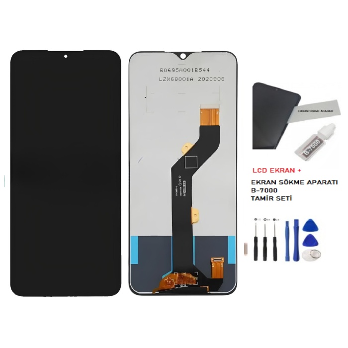 Tkgz Infinix HOT 12 PLAY Lcd Ekran Dokunmatik SERVİCE PACK + B-7000 + TAMİR SETİ