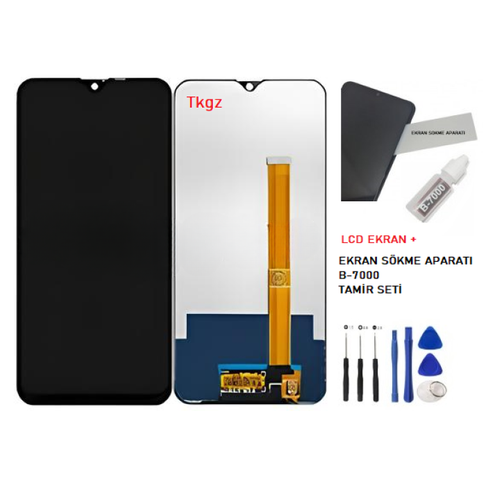 Tkgz Oppo AX7 Lcd Ekran Dokunmatik SERVİCE PACK + B-7000 + TAMİR SETİ