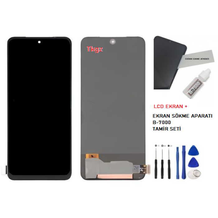 Tkgz Xiaomi Redmi NOTE 12 PRO -4G- Lcd Ekran Dokunmatik SERVİCE PACK + B-7000 + TAMİR SETİ