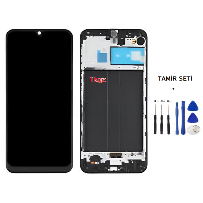 Tkgz Samsung Galaxy M30 - SM-M305 Lcd Ekran Dokunmatik SERVİCE PACK - FULL ÇITALI + TAMİR SETİ
