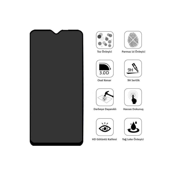 TOPTANBULURUM Redmi Note 8 Uyumlu Hayalet Ekran Gizli Tam Kaplayan Kırılmaz Cam Seramik Ekran Koruyucu Film