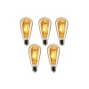 ST-64 4 watt sarı (Amber) ışık Rustik Dekoratif Led Ampul 5li Paket 340 LM  (Armut Tip) 1 Yıl Garantili RF-4W