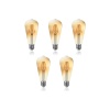4 watt sarı (Amber) ışık St-64 Rustik Led Ampul 5li Paket  (Armut Tip) 1 Yıl Garantili RF-4W