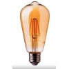Edison Lambam St64 4 watt Dimmerli Sarı Işık Amber Dekoratif Rustik Led Ampul  1 Yıl Garantili RF-4W (Armut Tip)