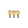 Rustik Led Ampul 3lü 4 watt sarı (Amber) ışık E27 Duy Armut Tipi St64 Dekoratif