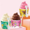 4 Parça Renkli Dondurma Kasesi Kaşık Seti Sevimli Kedi Figürlü Plastik