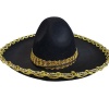 Altın Renk Şeritli Meksika Mariachi Latin Şapkası 55 cm Çocuk