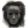 Siyah Renk Eva Goril Maskesi - Siyah Peluşlu Tüylü Orangutan Maskesi