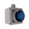 Bemis Monofaze 1x16A. (2P+E) 200/250V. IP 67 Duvar Fiş