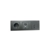 OVİVO GRANO FÜME ÜÇLÜ SET TOPRAKLI PRİZ+NÜMERİS+TV PRİZİ+ÜÇLÜ ÇERÇEVE