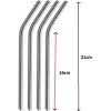 Çelik Pipet Paslanmaz Çelik Metal Meşrubat Pipeti Ve Pipet Temizleme Fırçası Seti 5 Parça