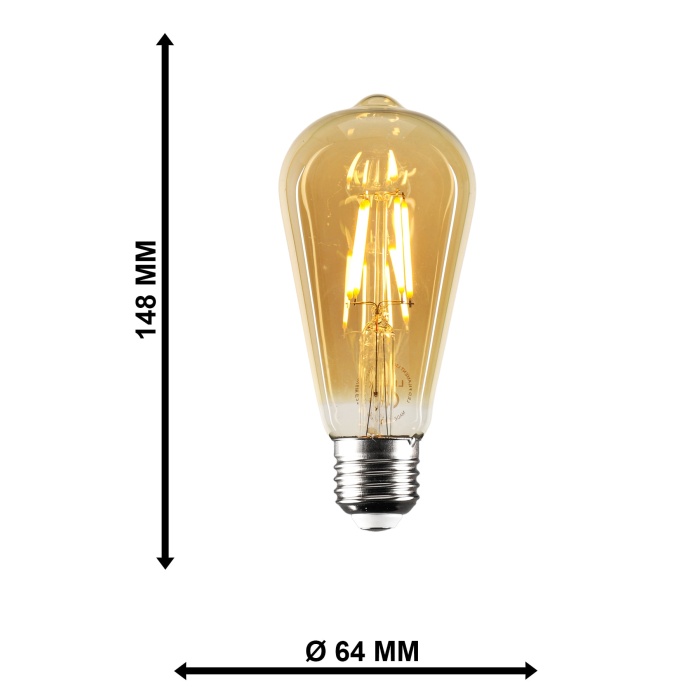 Rustik Led 5 Adet Ampul Sarı Armut 4 Watt  (Armut Tip) 1 Yıl Garantili RF-4W