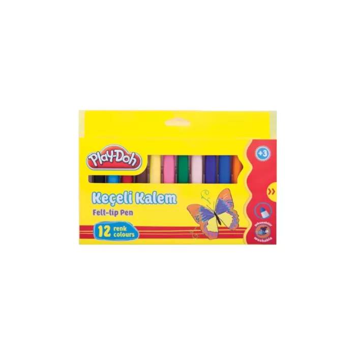 Play-Doh Keçeli Kalem 12 Renk Karton Kutu 8 Mm Play-Ke008