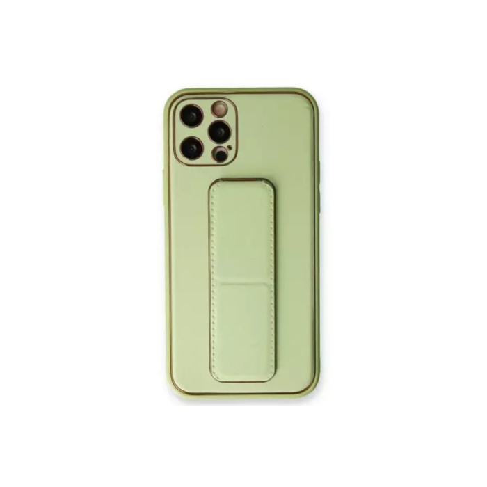 Newface iPhone 12 Pro Max Kılıf Coco Deri Standlı Kapak - Su Yeşili