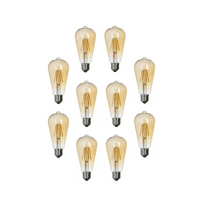 Lambam 4w Dekoratif sarı (Amber) ışık Rustik Led Ampul E-27 10 Adet