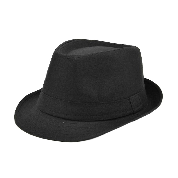 Çocuk Boy Siyah Kumaş Fötr Şapka Gösteri Şapkası Michael Jackson Şapkası 54 No