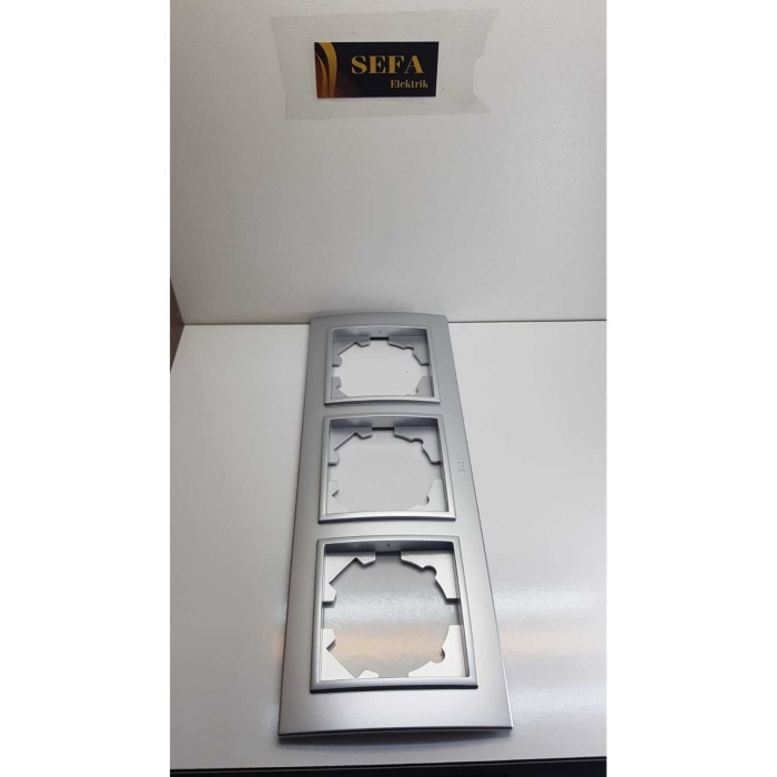 METALİK GRİ ÜÇLÜ ÇERÇEVE ELBİ ZENA SİLVERLİNE SERİSİ