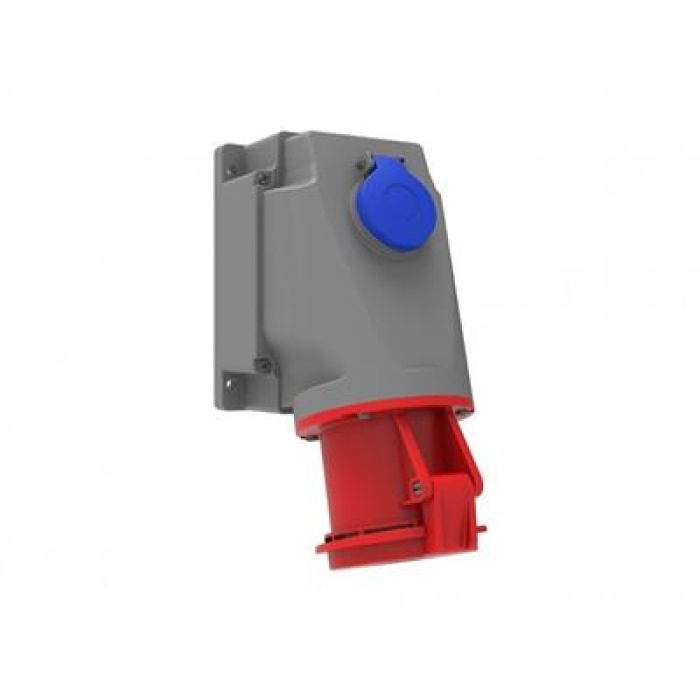 Bemis 5/63A. 90° Eğik P. Prizli Duvar Priz (3P+E+N) 380V. 50/60 Hz. 6h CEE Norm Seri IP44