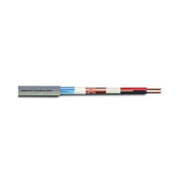 Reçber CCTV 1+8 RG 59 Mini 8x0,22mm2 Euro-Class Eca PVC Kılıflı Kamera Kabloları