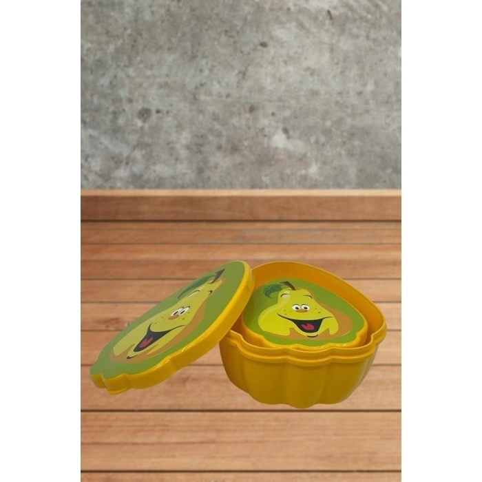 BUFFER® 2li İç İçe Geçebilen Armut Model Saklama ve Beslenme Kabı Seti (550 ml + 250 ml)