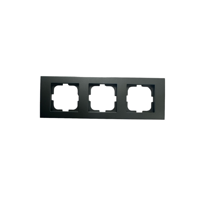 OVİVO GRANO FÜME ÜÇLÜ SET TOPRAKLI PRİZ+NÜMERİS+TV PRİZİ+ÜÇLÜ ÇERÇEVE