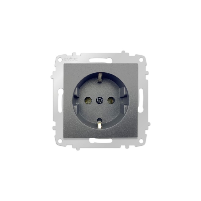 OVİVO GRANO FÜME ÜÇLÜ SET TOPRAKLI PRİZ+NÜMERİS+TV PRİZİ+ÜÇLÜ ÇERÇEVE