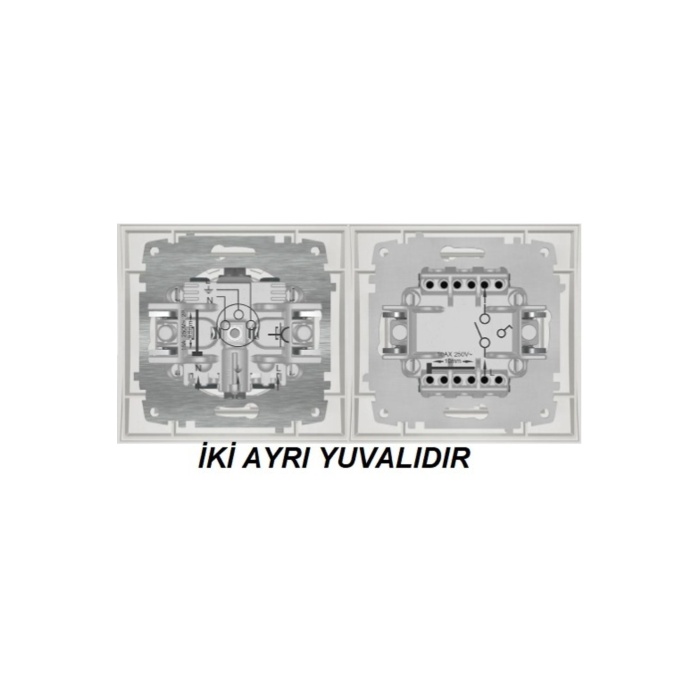 Zena Ikili Takım Anahtar Komütatör Ikili Çerçeve Siyah