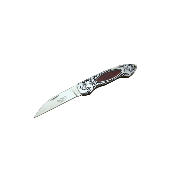 CRKT CR 0124 RD Kamp Çakı 20 cm - Metal Desenli Sap, Kılıflı, Kutulu