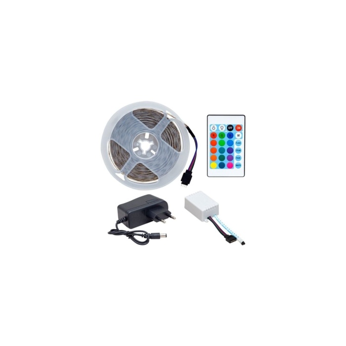 Animasyonlu Rgb Şerit Led Işık Aydınlatma Seti Tak Çalıştır Kumandalı Adaptörlü conti