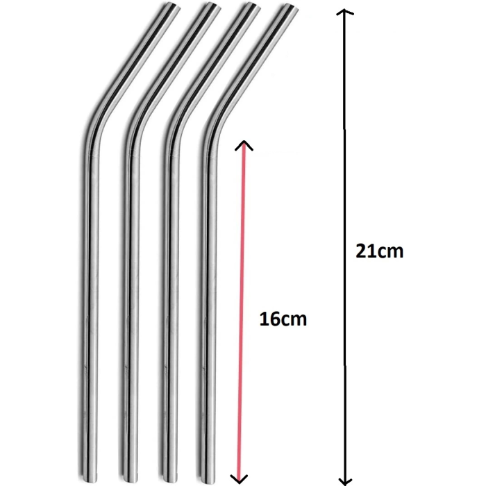 Çelik Pipet Paslanmaz Çelik Metal Meşrubat Pipeti Ve Pipet Temizleme Fırçası Seti 5 Parça