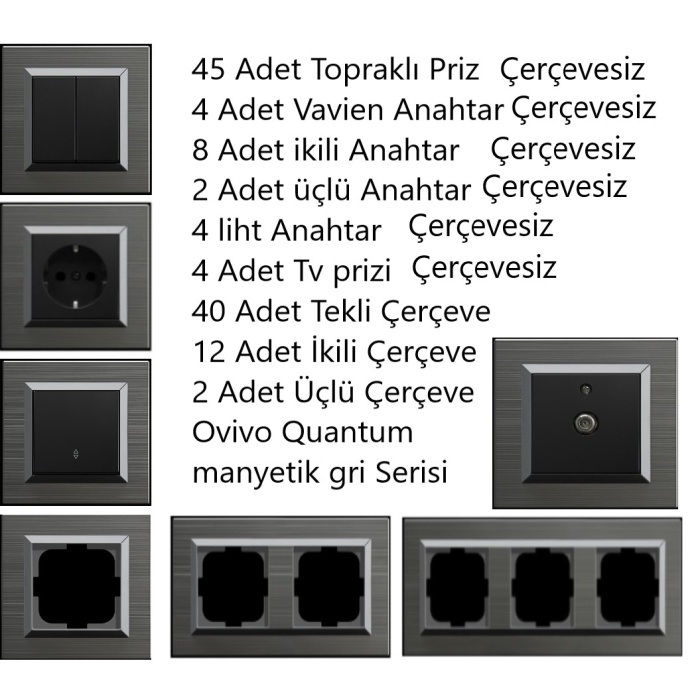 Ovivo Quantum Manyetik Gri+siyah Paket Fiyat