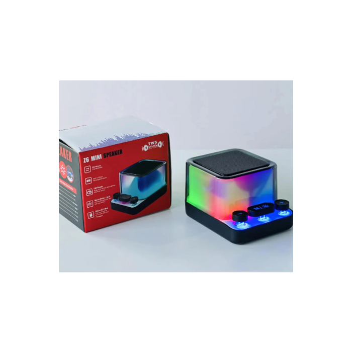 Rgb Işıklı Z6 Mini Ses Bombası Radyolu Usb Sd Girişli Yeni Şeffaf Klavye Tuşlu Hoparlör