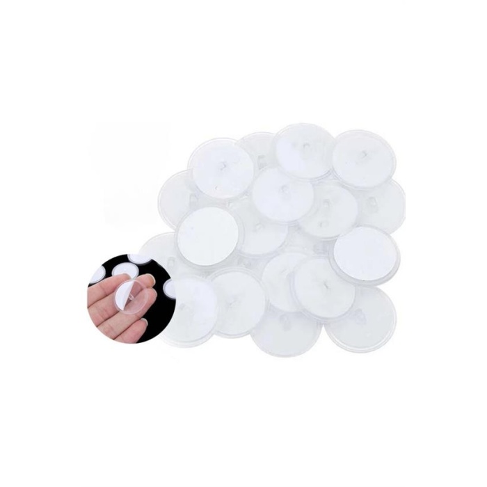 20 Adet Şeffaf Yuvarlak 3 Cm Çaplı Güçlü Disk Yapışkanlar (4915)