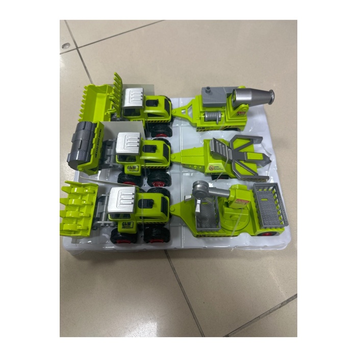 Traktör set 3 lü çiftçilik seti biçerdöver ve benzeri römorklu dev set