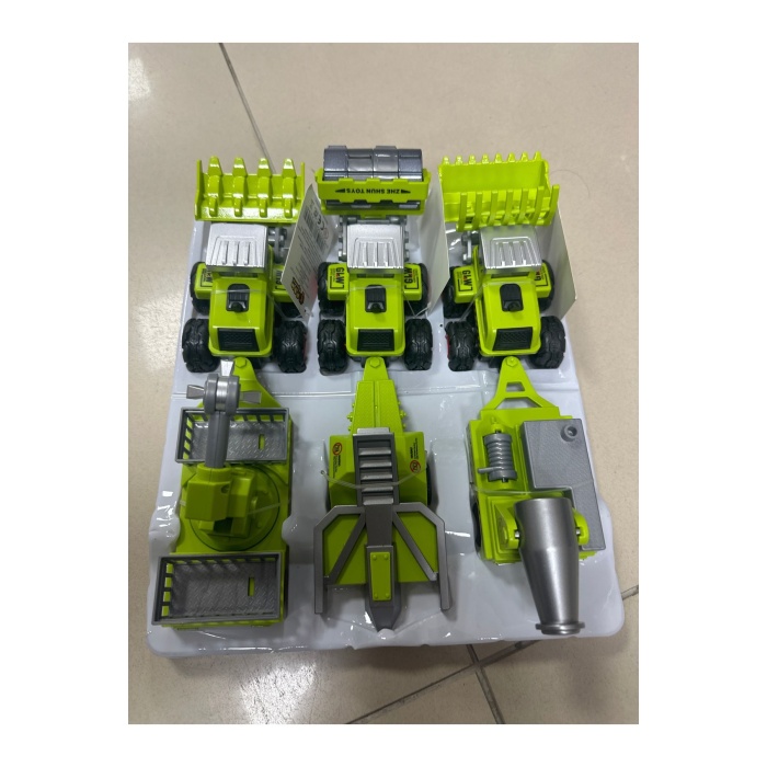 Traktör set 3 lü çiftçilik seti biçerdöver ve benzeri römorklu dev set