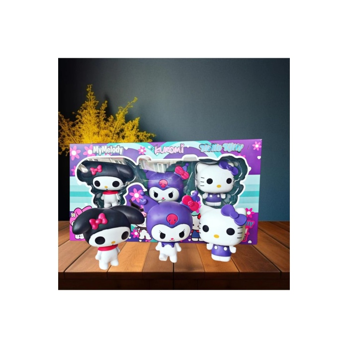 Hello kitty, my melody, kuromi 3lü  kaliteli figür