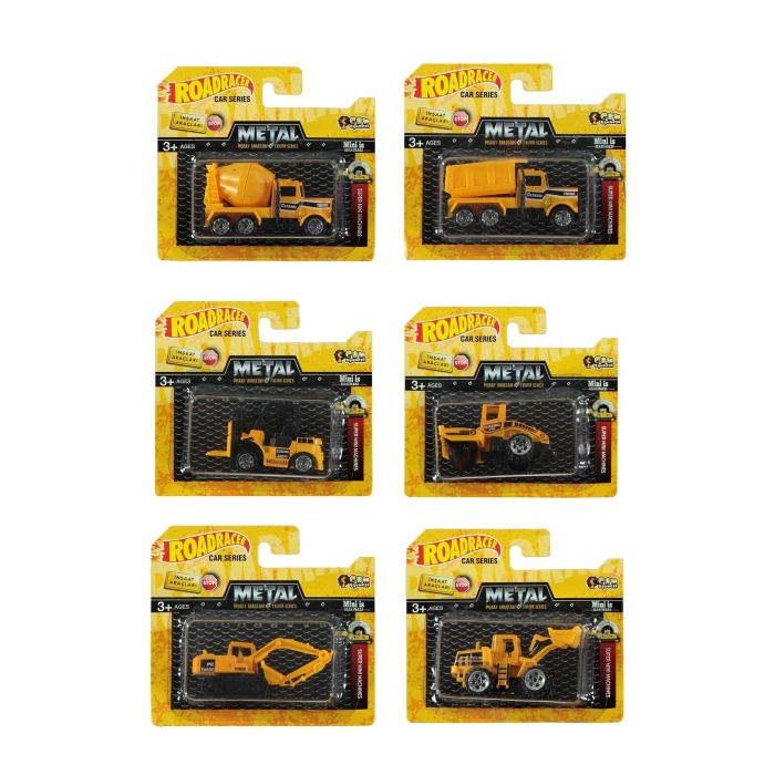 Metal Mini Iş Makinası Seti 6 Lı Set