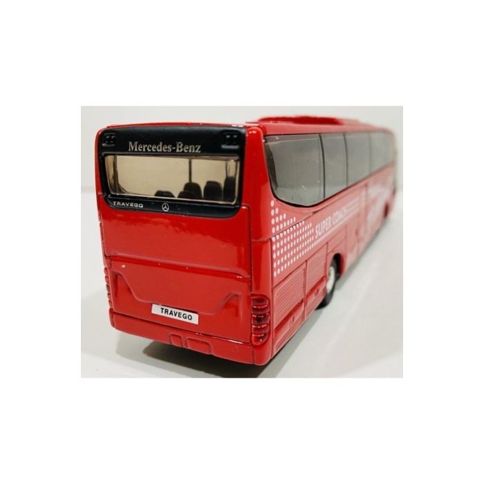 Benz Travego Metal Otobüs Die Cast Kapı Açılır Orjinal Kırmızı