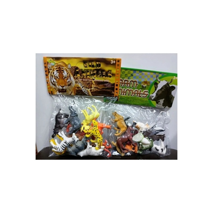 Oyuncak Hayvan Setler Vahşi Çiftlik Hayvanlar 2 Li Set 24 Parça Y058
